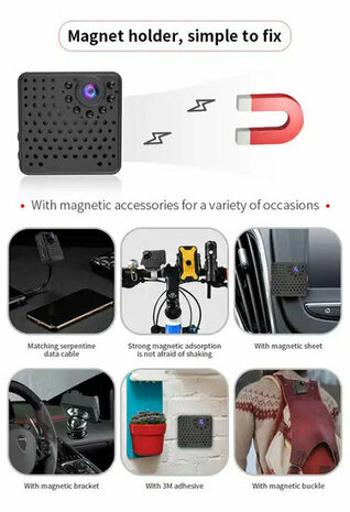 Multifunctionele 1080P Spy Camera met magnetische steuntjes
