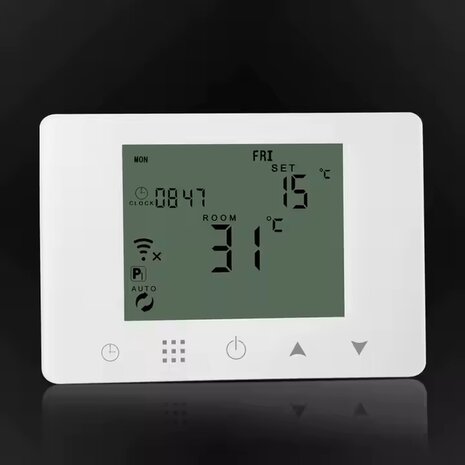 Zigbee Opbouw Thermostaat met Touchscreen voor C.V. Installatie (zwart) - Excl. Gateway