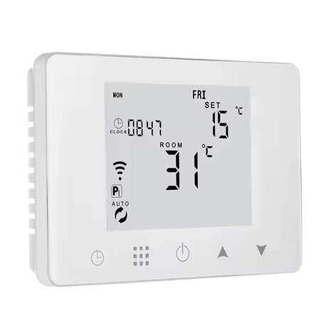 Zigbee Opbouw Thermostaat met Touchscreen voor C.V. Installatie (zwart) - Excl. Gateway