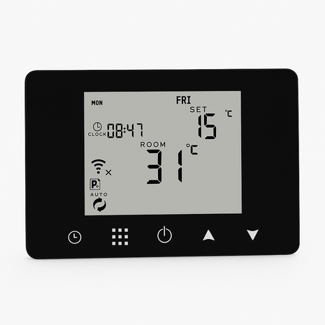 Zigbee Opbouw Thermostaat met Touchscreen voor C.V. Installatie (zwart) - Excl. Gateway
