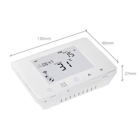 Zigbee Opbouw Thermostaat (chrono) met Touchscreen voor C.V. Installatie (zwart)