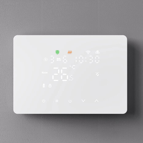 Thermostat Zigbee en saillie avec écran tactile pour système de chauffage central (noir)