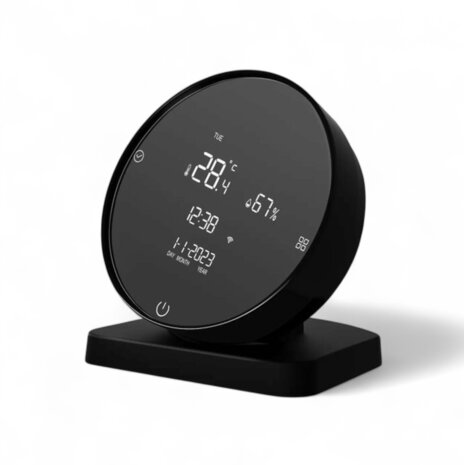 Thermostat sans fil Wi-Fi avec écran tactile pour installation CV (noir)