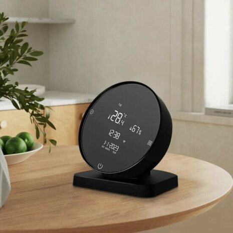 Thermostat sans fil Wi-Fi avec écran tactile pour installation CV (noir)