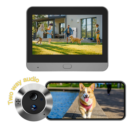 Deurspion camera inclusief Scherm 1080P met opname functie en 1-weg audio