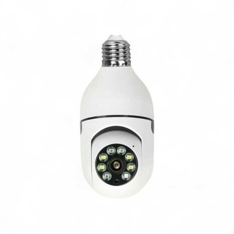Wifi beveiligingscamera voor binnen met 360 graden draaibare E27 schroefaansluiting en 1080P HD resolutie