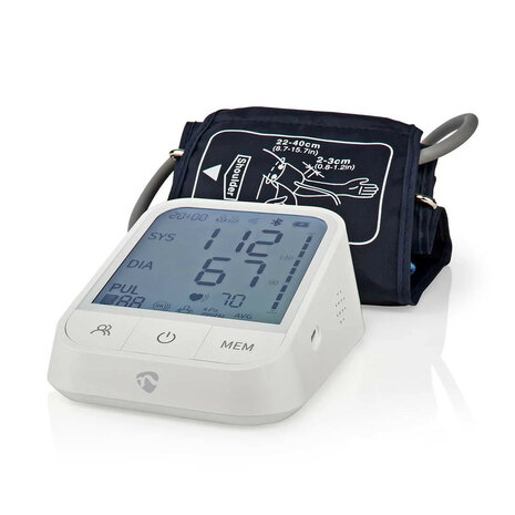 Bloeddrukmeter voor bovenarm met Bluetooth LCD display en onregelmatige hartslag detectie