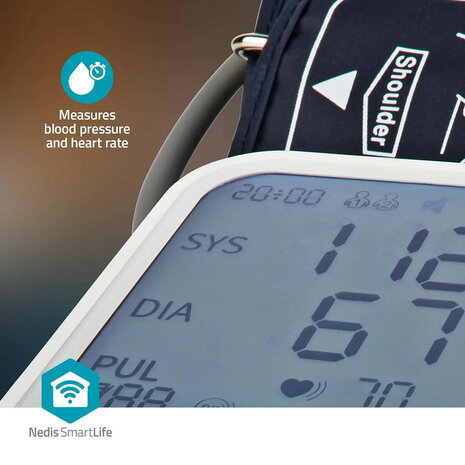 Bloeddrukmeter voor bovenarm met Bluetooth LCD display en onregelmatige hartslag detectie