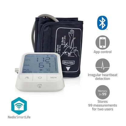 Bloeddrukmeter voor bovenarm met Bluetooth LCD display en onregelmatige hartslag detectie