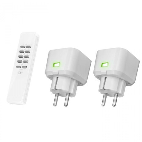 Tussenstekker set voor KlikAanKlikUit systeem met compacte uitvoering en 3500 watt schakelvermogen