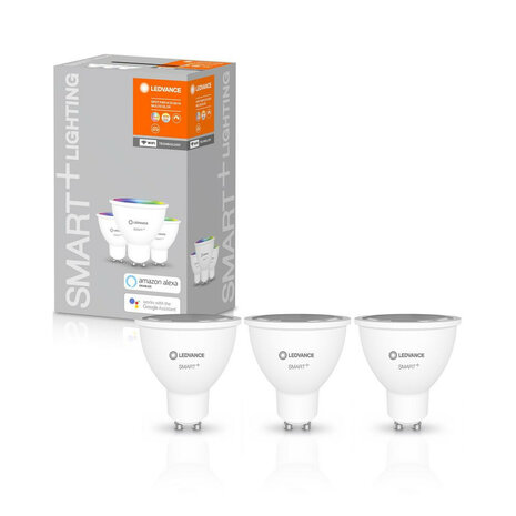 Smart GU10 Wifi Kleur Spot 3 Pack voor binnenverlichting met app bediening en wifi integratie