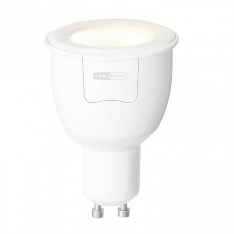 Led spot voor binnenverlichting met GU10 fitting dimbaar warm wit licht kunststof behuizing en draadloze bediening 433Mhz energielabel A plus