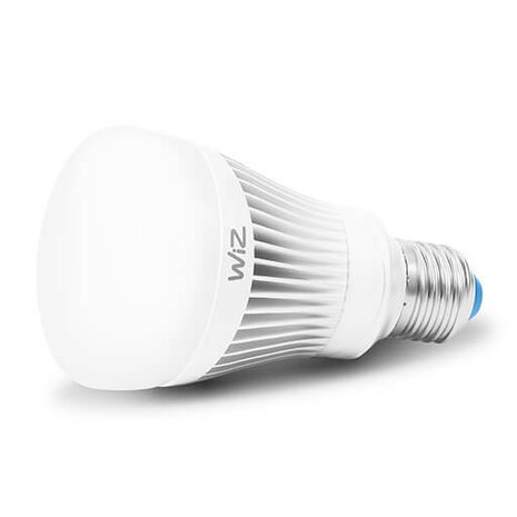 Lamp voor slimme verlichting met Wi Fi bediening kleurinstelling app bediening en E27 fitting wit kunststof dimbaar smart home compatibel