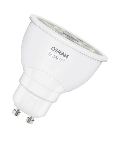Led spot voor slimme verlichting met app bediening en kleuren dimbaar systeem ZigBee wit kunststof GU10 binnengebruik