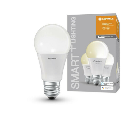 Slimme WiFi lamp voor binnenverlichting met app bediening traploos dimbaar warm wit licht 3 stuks E27 fitting kunststof