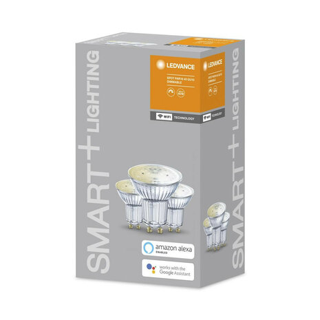 Smart Wifi GU10 Warm Wit Spot 3 Pack voor binnenverlichting met dimfunctie app bediening en spraakbesturing