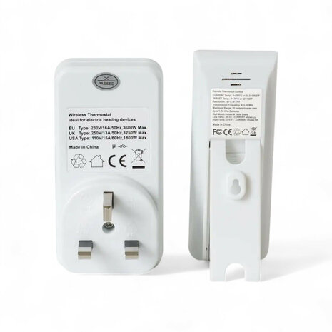 Steckdosenthermostat mit Fernbedienung f&uuml;r Heizung und Klimaanlage