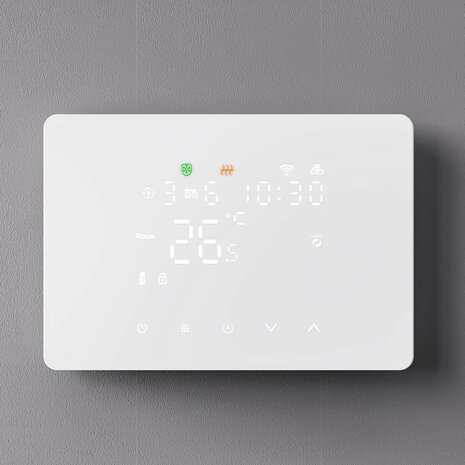 Zigbee Opbouw Thermostaat met Touchscreen voor C.V. Installatie led (zwart)