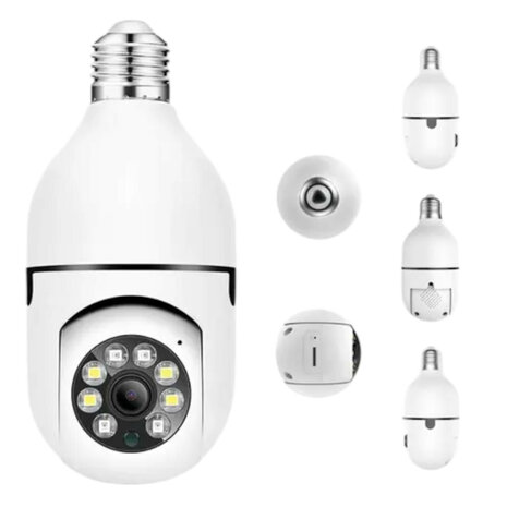 WLAN-&Uuml;berwachungskamera 360 Grad drehbar E27-Schraubanschluss 2,4 Ghz (Tuya)