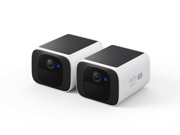 Buitencamera voor bewaking met 2K beeld en ingebouwd zonnepaneel wit IP67 waterdicht