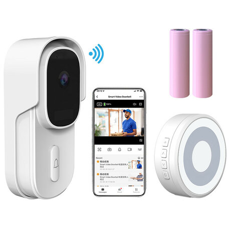 Video deurbel voor buitengebruik met Full HD camera infrarood nachtzicht en IP65 waterdicht