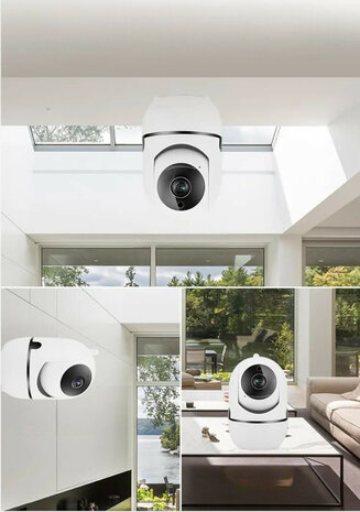 Wifi beveiligingscamera voor binnen met 360 graden draaibaar zicht en 1080P HD beeldkwaliteit