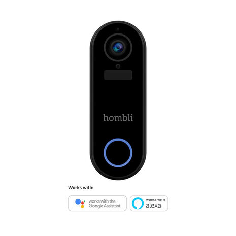 Slimme deurbel voor buiten met wifi en antidiefstal alarm zwarte plastic behuizing