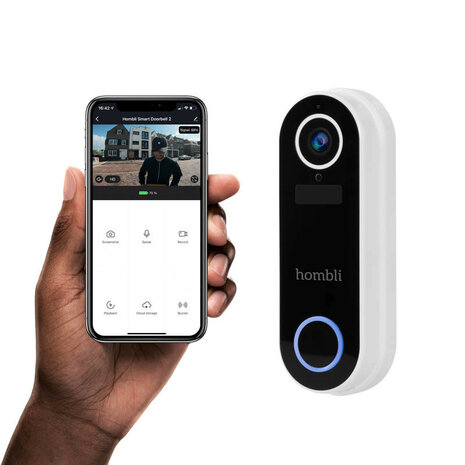 Slimme deurbel voor woning en klein bedrijf met wifi en 2 megapixel camera en SD kaart opslag