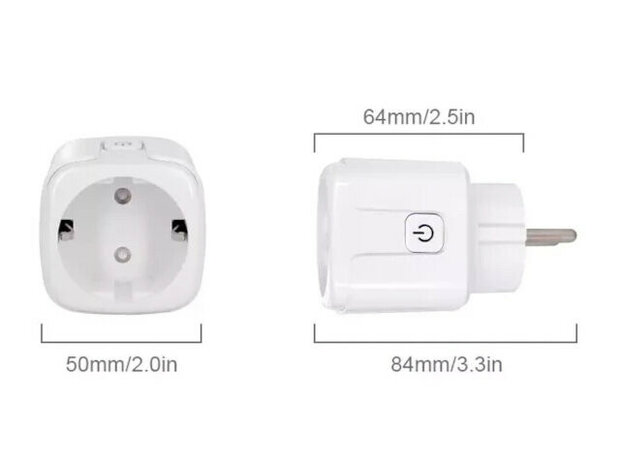 Slimme WiFi Stekker voor huishoudelijke apparaten met 16 ampere capaciteit en energiemetering