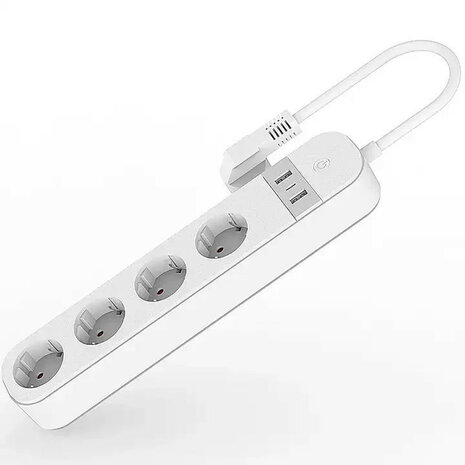 WiFi stekkerdoos voor thuis en kantoor met 4 EU stopcontacten en 2 USB A plus 1 USB C poort