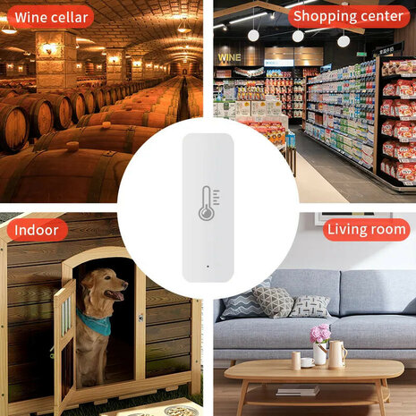 Thermometer en hygrometer voor binnen met real time monitoring en groot display