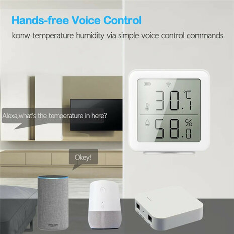 Thermometer en hygrometer voor binnen met real time monitoring en groot display