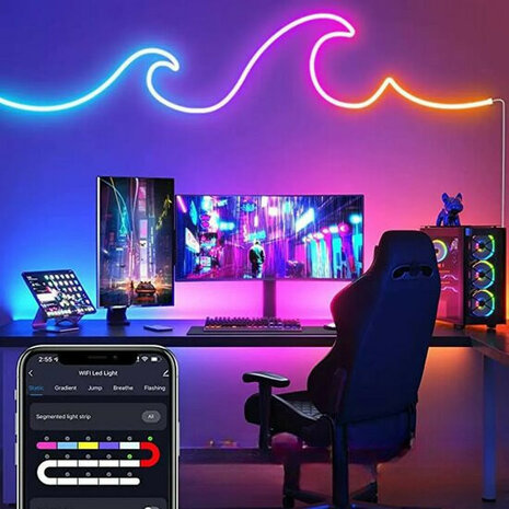 LED strip voor binnen en buiten met IP67 waterdichte siliconen behuizing