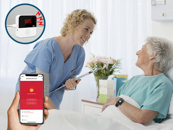 SOS Alarm Set including Black Watch for the Elderly (Including External Display)