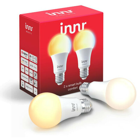 Ledlamp voor sfeerverlichting met Zigbee 3 0 grote E27 fitting dimbaar warm en koud licht wit kunststof