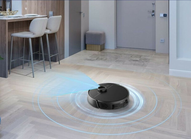 Robotstofzuiger voor vloeren met 3 in 1 functie stofzuigen vegen en dweilen