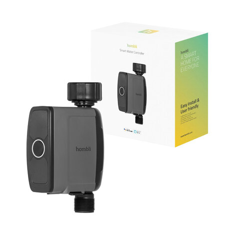 Watercontroller voor tuinbesproeiing met bluetooth bediening en waterverbruik meten geschikt voor buitengebruik met schroefdraad aansluiting en IP54 bescherming