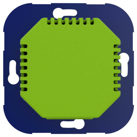 Smart rotary dimmer voor Zigbee systemen met dubbele kanaalbediening en inbouw montage kunststof blauw geschikt voor led en halogeen lampen