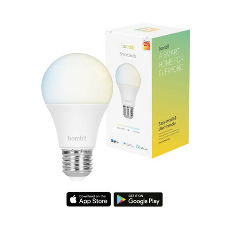 Slimme lamp voor binnenverlichting met Wi Fi en grote fitting E27 in instelbare tunable wit tinten