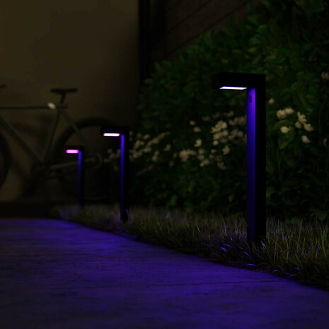 Outdoor pad verlichting starterkit voor tuin met Bluetooth bediening laagvoltage veiligheid en aluminium behuizing