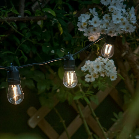 Smart outdoor lightstring uitbreiding voor buitenverlichting met 10 dimbare warm witte lampen