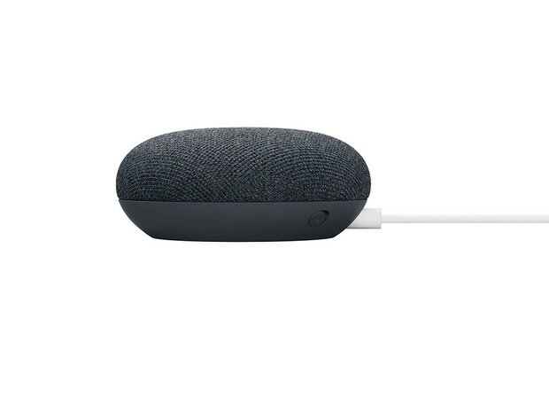 Slimme speaker voor smart home bediening met Google Home en draadloos wifi 24 gigahertz zwart kunststof compact formaat
