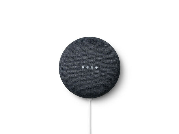 Slimme speaker voor smart home bediening met Google Home en draadloos wifi 24 gigahertz zwart kunststof compact formaat