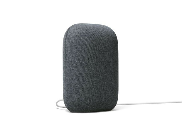 Slimme speaker voor gebruik met Google Home stereo koppeling en microfoon uitschakelaar charcoal kunststof staand
