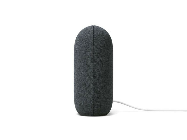Slimme speaker voor gebruik met Google Home stereo koppeling en microfoon uitschakelaar charcoal kunststof staand