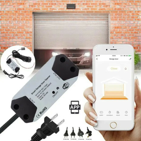 Garagedeur opener voor bestaande aandrijving met wifi bediening en spraakbesturing