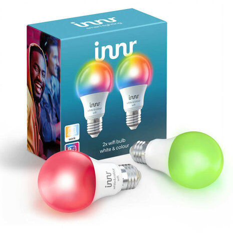 Innr ledlamp voor smart home met kleur en wit licht dimbaar E27 fitting