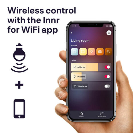 Innr ledlamp voor smart home met kleur en wit licht dimbaar E27 fitting