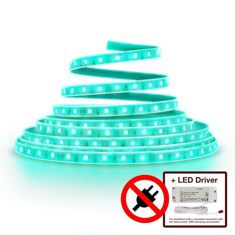 Slimme ledstrip voor binnenverlichting met Zigbee 3 0 en leddriver voeding kleur en wit licht 4 meter lang kunststof