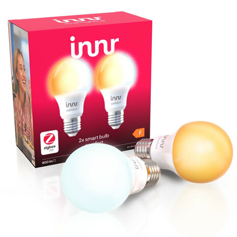 Slimme E27 lamp voor sfeerverlichting met instelbare kleurtemperatuur en Zigbee 3 0 draadloze bediening set van 2